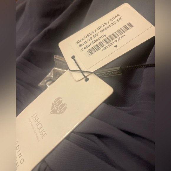 NWT - A-line Scoop Chiffon Cocktail Dress With Ruffle - Picture 16 of 16